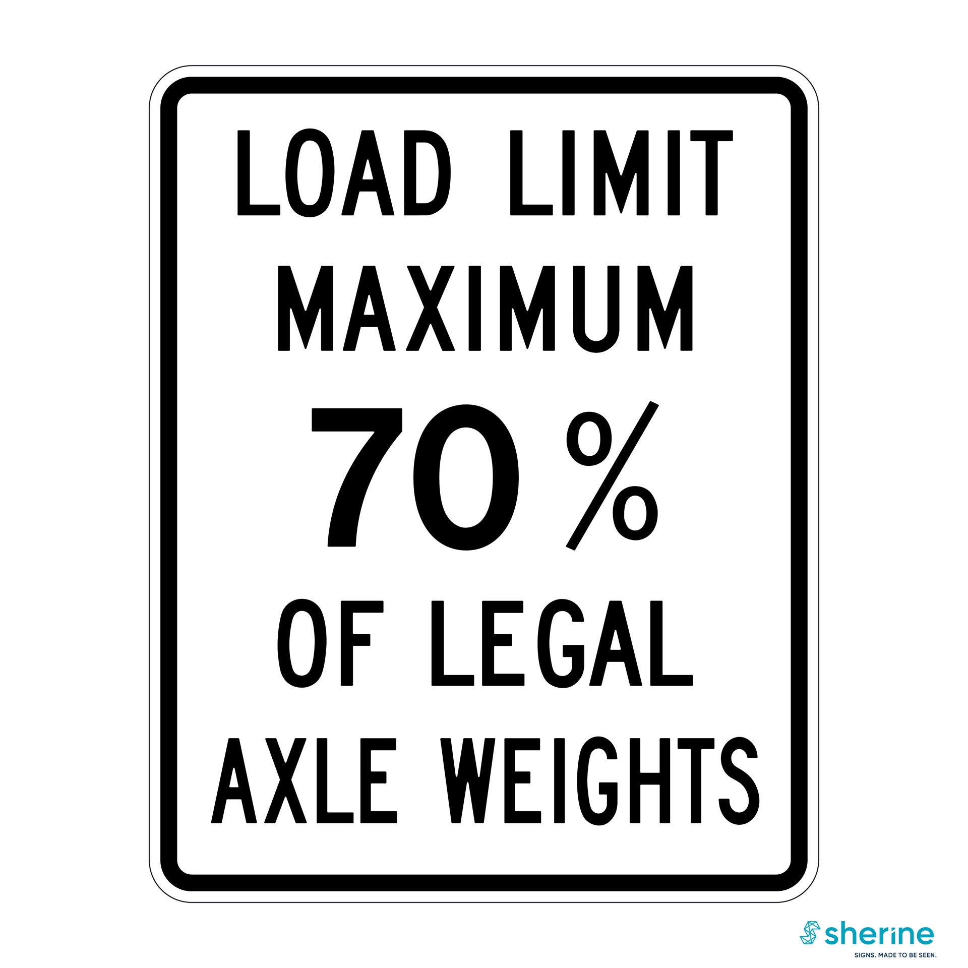 Load limit maximum (xx) of legal axle weights Traffic Signs